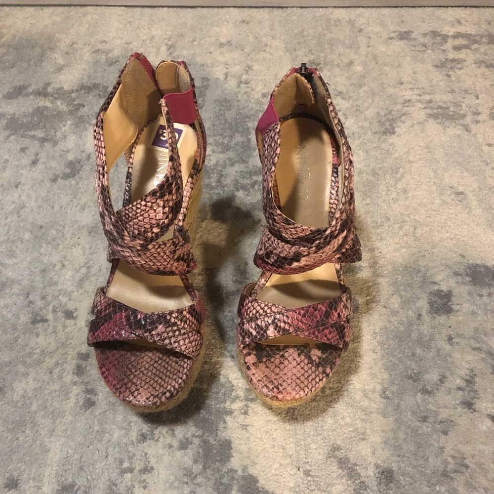 Snakeskin Wedges
